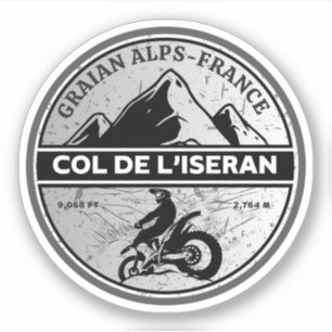 Sticker Col de l'Iseran Alpes françaises balade moto