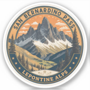 Sticker col de San Bernardino les Alpes suisses