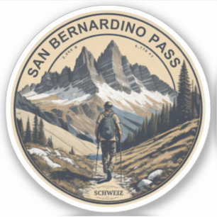 Sticker col de San Bernardino les Alpes suisses