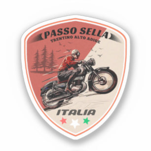 Sticker col de Sella motos montagnes italiennes