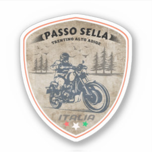 Sticker col de Sella motos montagnes italiennes
