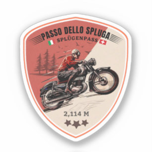 Sticker Col de Splügen italo-suisse montagnes moto