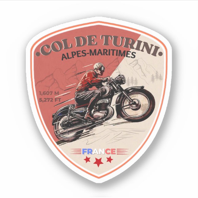 Sticker Col de turini, Alpes Maritimes (Devant)