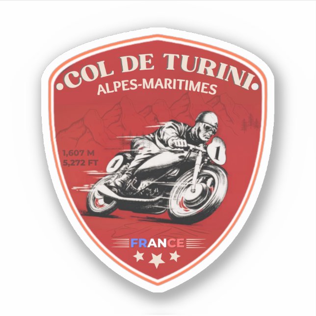 Sticker Col de turini, Alpes Maritimes moto sticke (Devant)
