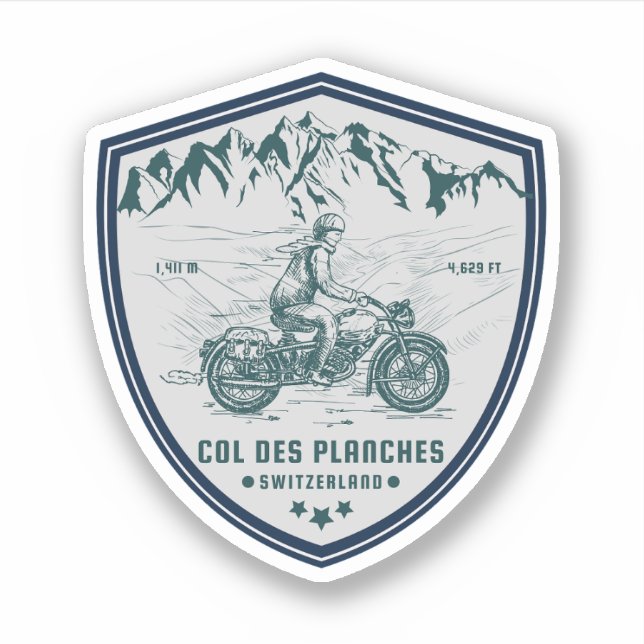 Sticker Col des Planches circuit moto suisse- alpes (Devant)