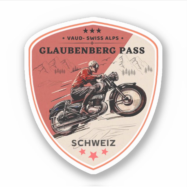 Sticker col du Glaubenberg circuit moto dans les Alpes sui (Devant)