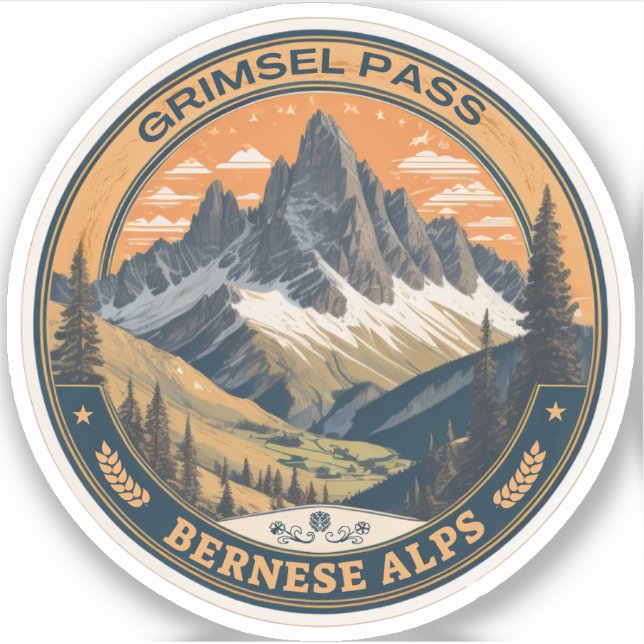 Sticker Col du Grimsel : route alpine de randonnée en Suis (Devant)