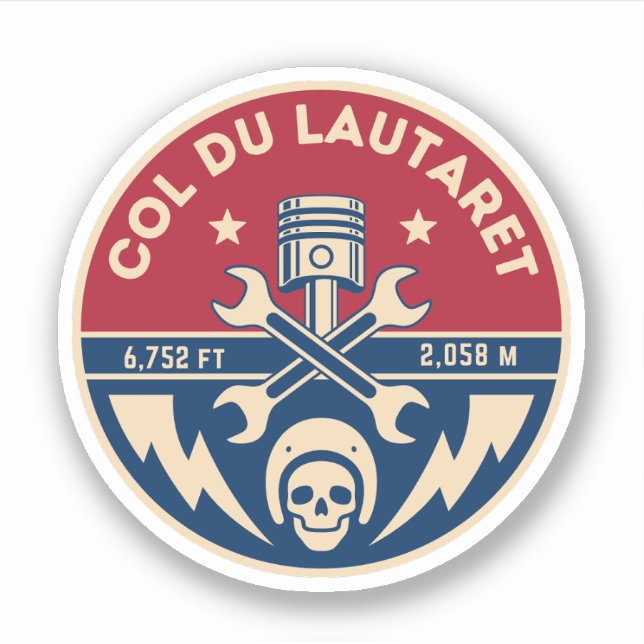 Sticker Col du Lautaret Alpes françaises balade à vélo (Devant)