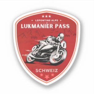 Sticker Col du Lukmanier circuit moto dans les Alpes suiss