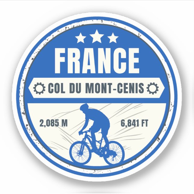 Sticker Col du Mont Cenis massif alpin vélo  (Devant)