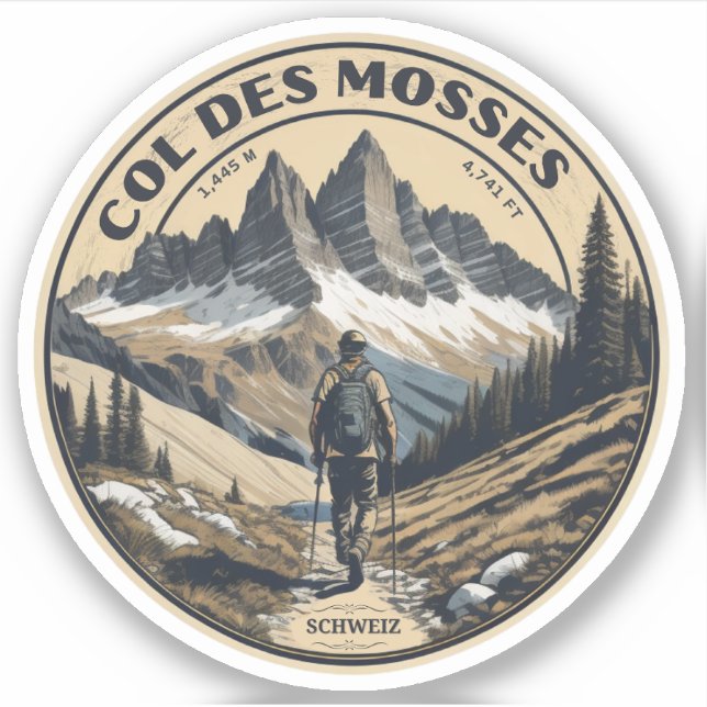 Sticker Col du Mosses canton de Vaud route alpine suisse (Devant)