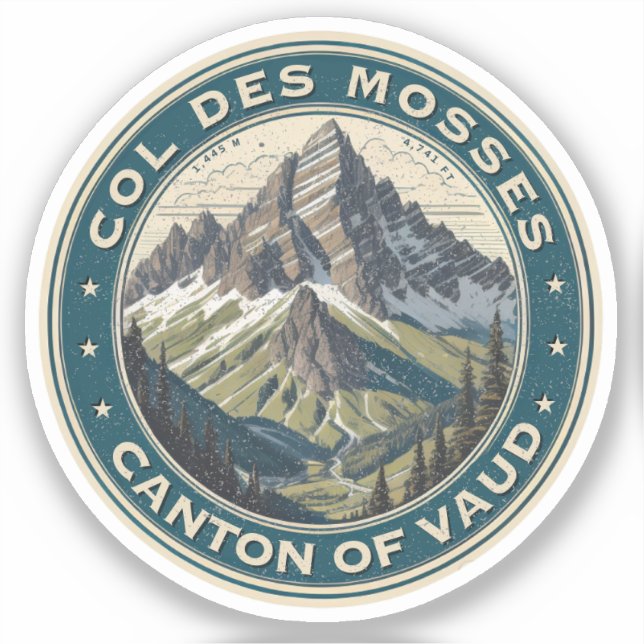 Sticker Col du Mosses canton de Vaud route alpine suisse (Recto)