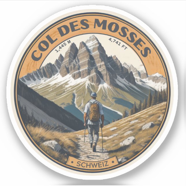Sticker Col du Mosses canton de Vaud route alpine suisse (Devant)