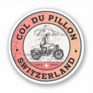 Sticker Col du Pillon circuit moto dans les Alpes suisses