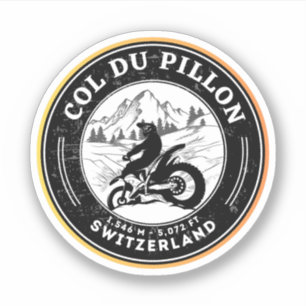 Sticker Col du Pillon circuit moto dans les Alpes suisses