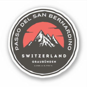 Sticker Col du San Bernardino à moto apls suisses