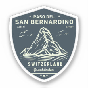 Sticker Col du San Bernardino à moto apls suisses