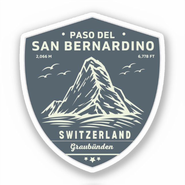 Sticker Col du San Bernardino à moto apls suisses (Recto)