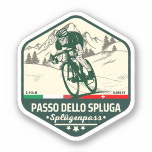 Sticker Col du Splügen montagnes italiennes suisses moto