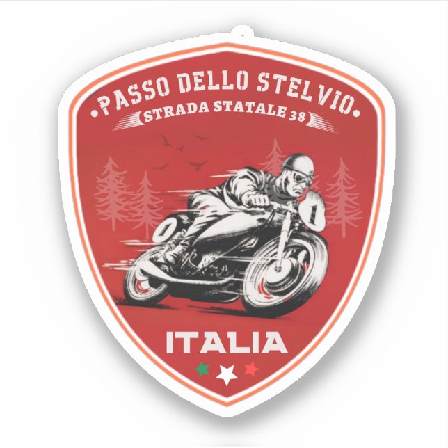 Sticker col du Stelvio - col Stelvio Montagne italienne (Devant)