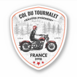 Sticker Col du Tourmalet - visite de motobik