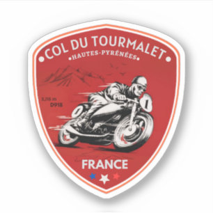 Sticker Col du Tourmalet - visite de motobik