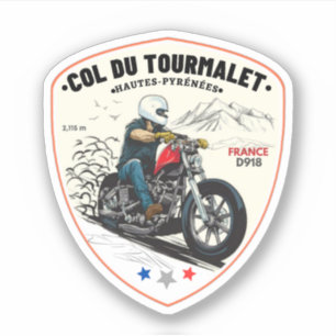 Sticker Col du Tourmalet-voyage en montagne motobik frança