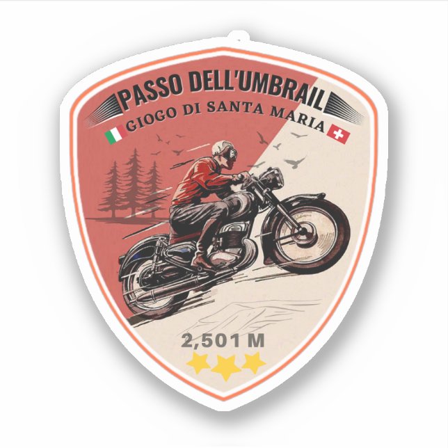 Sticker col du Umbrail frontière Italie-Suisse alpes (Devant)