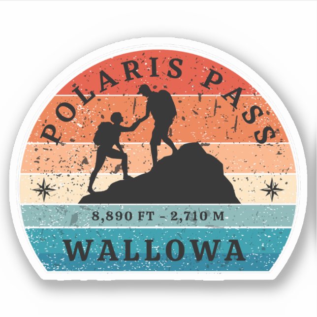Sticker col polaris col wallowa randonnée Oregon col alpin (Devant)