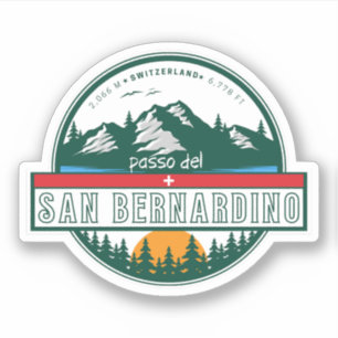 Sticker Col San Bernardino dans les plaids suisses moto