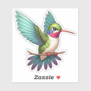 Sticker Colibri Throated Ruby-Throated