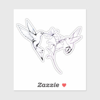 Sticker Colibris avec fleur de lys