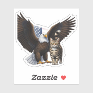 Sticker Collab d'aigle et de chat - Indépendance des anima