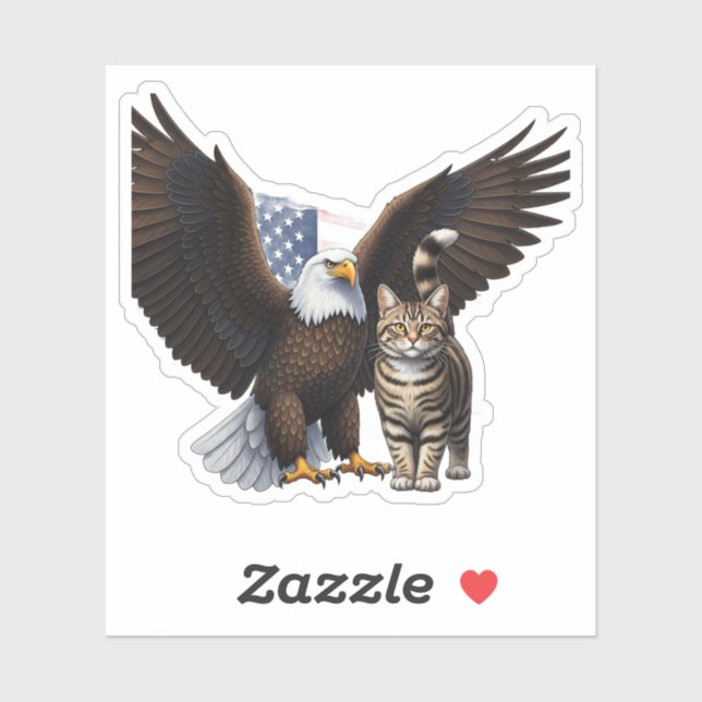 Sticker Collab d'aigle et de chat - Indépendance des anima (Feuille)