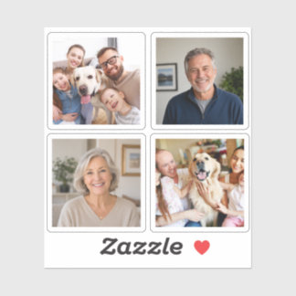 Sticker Collage de photos personnalisé Famille Photo d'ani