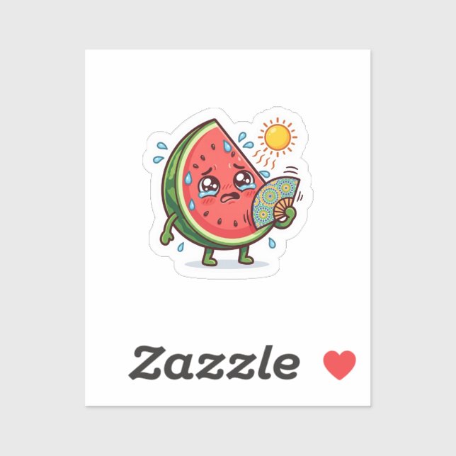 Sticker Collage mignon Kawaii Dallae de pastèque marocaine (Feuille)