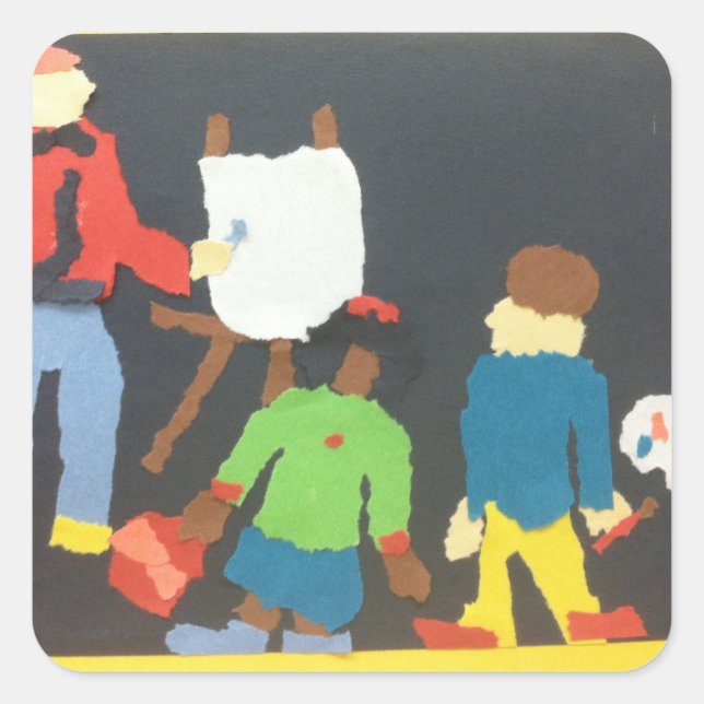 Sticker collage papier pour étudiant en art (Devant)