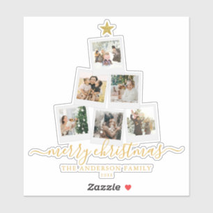 Sticker Collage photo de l'arbre de Noël