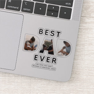 Sticker Collage photo personnalisé Best Papa Ever Fête des