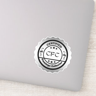 Sticker Collecteur de Flamant rose certifié amusant Noir &