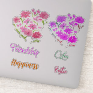 Sticker Collection Amitié Aquarelle Fleurs sauvages