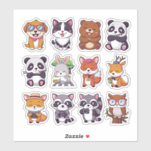 Sticker Collection d'animaux mignons et amusants