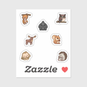 Sticker Collection d'animaux sauvages