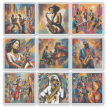 Collection d'autocollants d'art de musique jazz