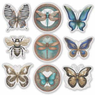 Sticker Collection d'autocollants de bugs et de papillons