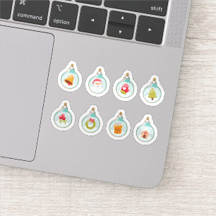 Sticker collection d'autocollants d'ornements de boule de
