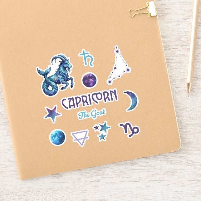 Sticker Collection d'autocollants du zodiaque Capricorne (Carnet)