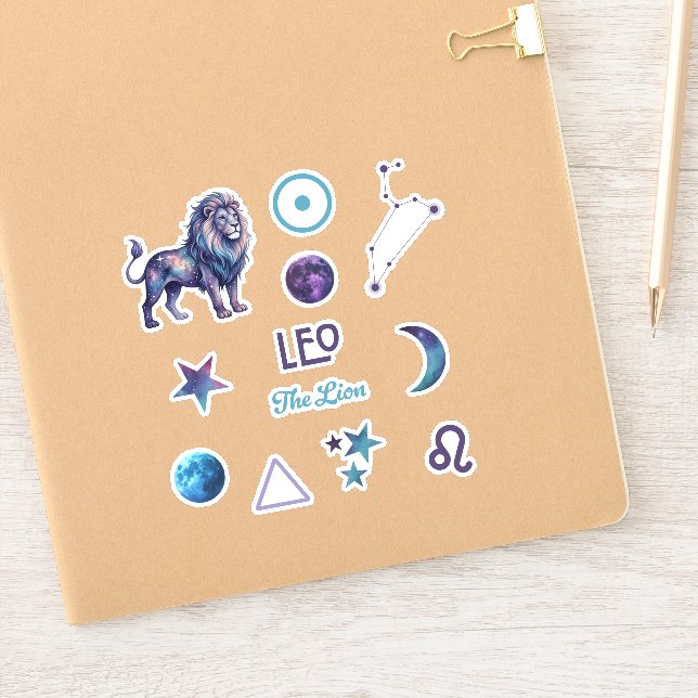 Sticker Collection d'autocollants du zodiaque Lion (Carnet)