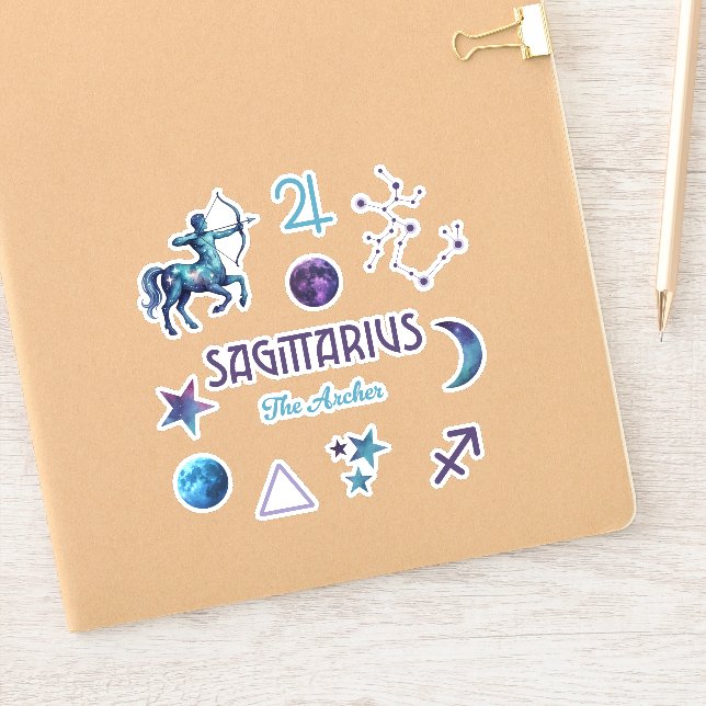 Sticker Collection d'autocollants du zodiaque Sagittaire (Carnet)