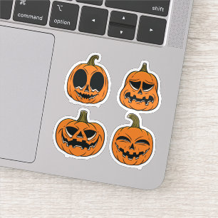 Sticker collection d'autocollants effrayants de citrouille